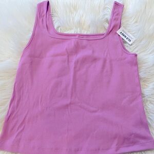 NWT!!! Old Navy Ribbed Tank Square Neck Crop Large Tall Purple